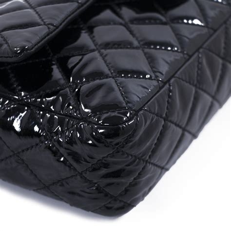 chanel black patent leather bag